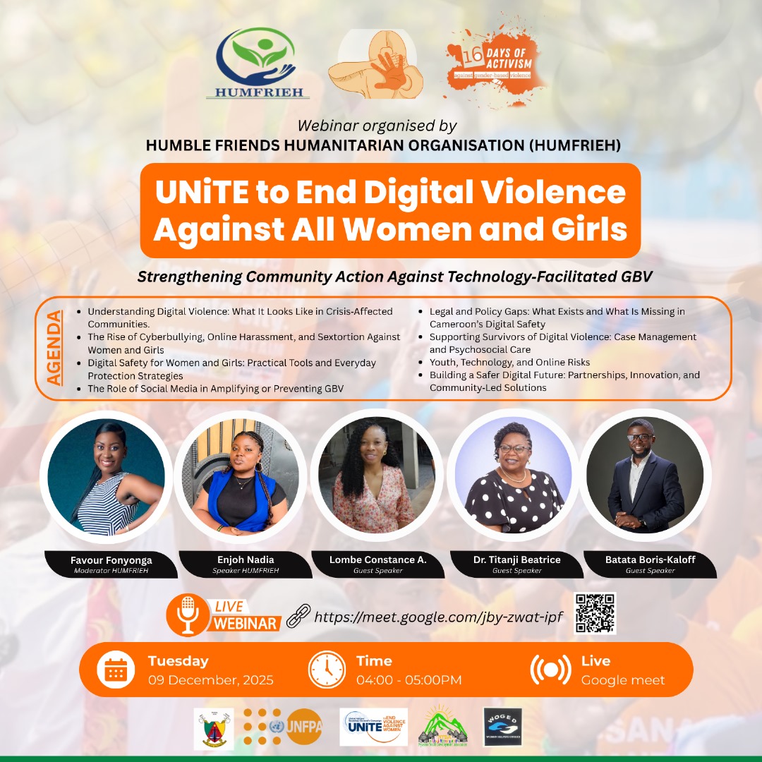 HUMFRIEH’s 16 Days of Activism 2025 Webinar Invitation UNITE to End Digital Violence