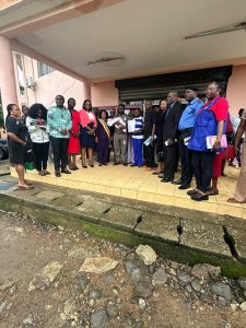 Officials, development partners, and community leaders attend the launch of the Tiko Council Digital Civil Registration system at the Council Hall in Tiko, Cameroon.
